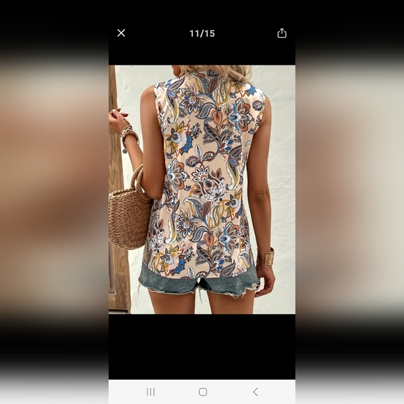 🆕️ Paisley Print Sleeveless Blouse. - Picture 3 of 8